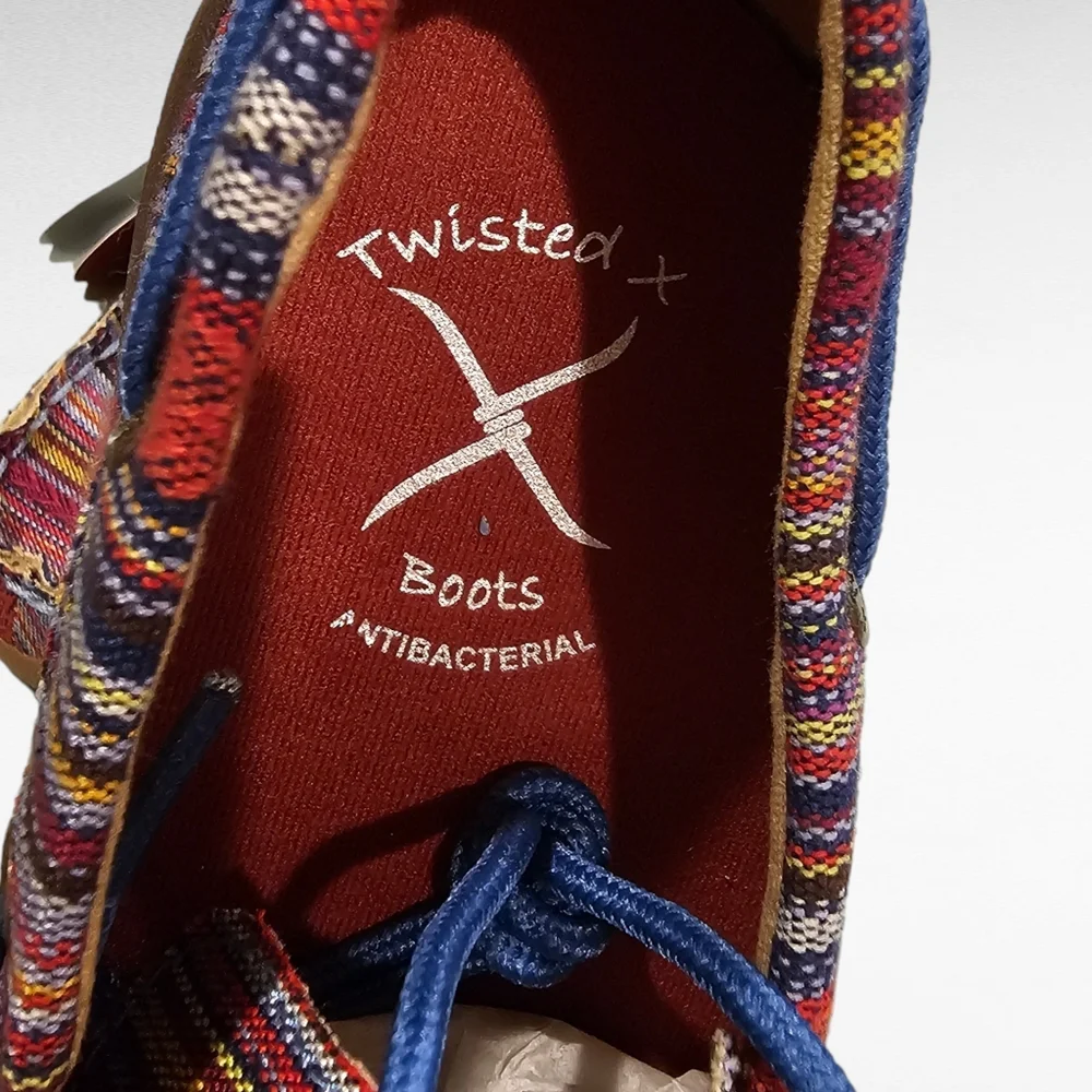 Twisted X Serape Moccasin Boat Shoes Style YDM0041 Kids Youth Size 2M